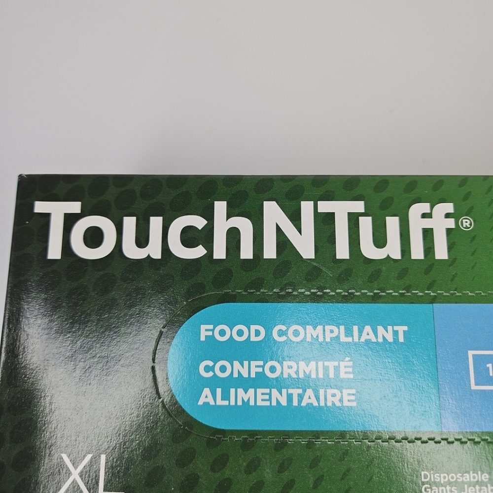 🎁 Ansell TouchNTuff AHP92675XL Disposable Blue Nitrile Gloves, XL 100 Count - Picture 3 of 11